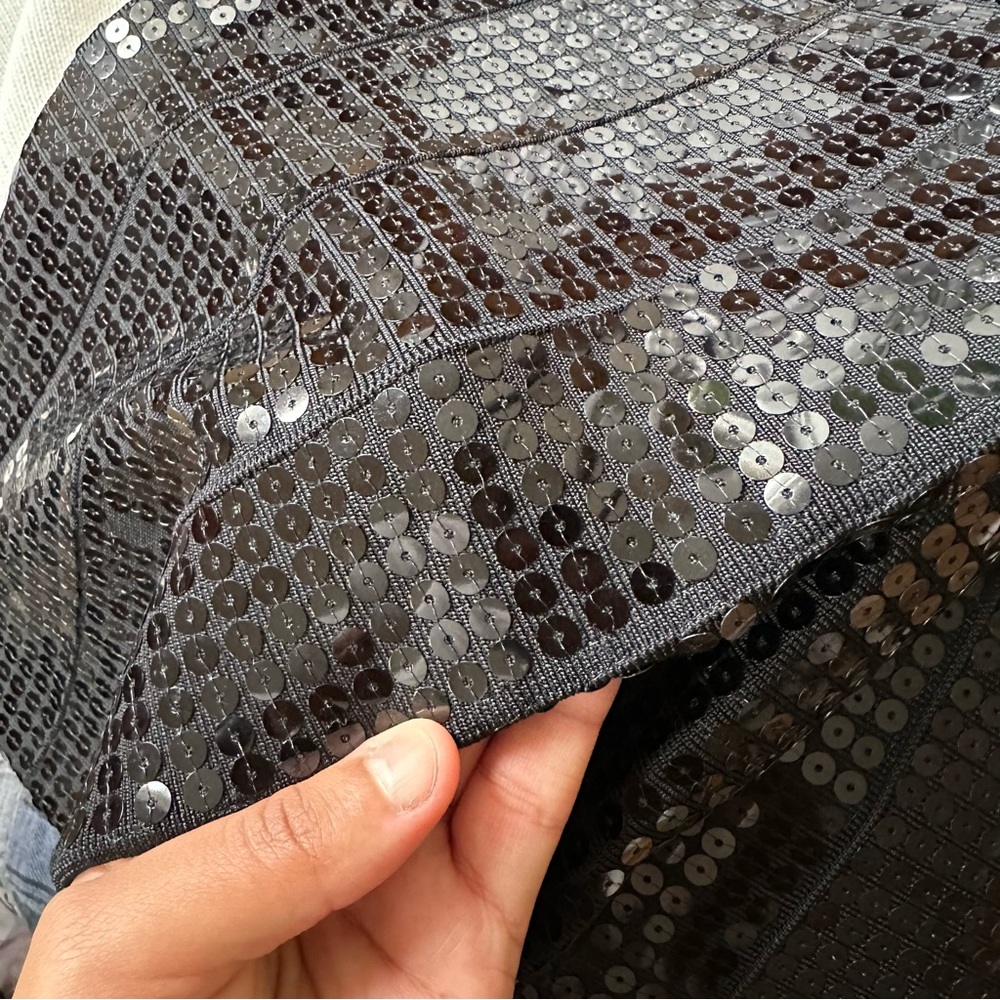Aqua Y2K Black Sequin Mini Dress - Picture 9 of 9
